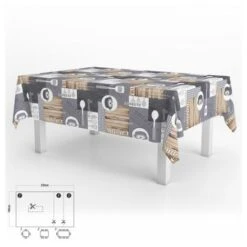 Tovaglia In Gomma Rettangolare Cuisin Impermeabile Pvc Antimacchia 140 X 250 Cm.