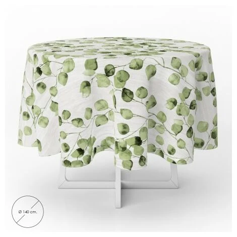 Tovaglia Rotonda Gomma Verde Foglie Impermeabili Antimacchia Pvc Ø140 Cm. 3 Tovaglia Rotonda Gomma Verde Foglie Impermeabili Antimacchia Pvc Ø140 Cm.