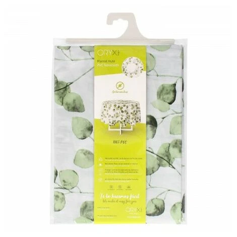 Tovaglia Rotonda Gomma Verde Foglie Impermeabili Antimacchia Pvc Ø140 Cm. 6 Tovaglia Rotonda Gomma Verde Foglie Impermeabili Antimacchia Pvc Ø140 Cm. - immagine 4