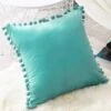 Federe Cuscini In Velluto Per Divano ，Copricuscini Arredo Casa Moderni Con Pom Poms ,Fodere Cuscino In Tinta Unita Eleganti Per Camera Da Letto Salotto Sedia , 2 Pezzi,45x45CM，verde Acqua -Vendite ATMOSPHERA || None || Maxwell & Williams 56803630 1