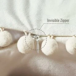 Federe Cuscini In Velluto Per Divano ，Copricuscini Arredo Casa Moderni Con Pom Poms ,Fodere Cuscino In Tinta Unita Eleganti Per Camera Da Letto Salotto Sedia , 2 Pezzi,45x45CM，verde Acqua -Vendite ATMOSPHERA || None || Maxwell & Williams 56803630 4