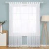 Deconovo Tende In Voile Con Passanti 2 Pannelli 140x245 Cm (LxA) - Bianco
