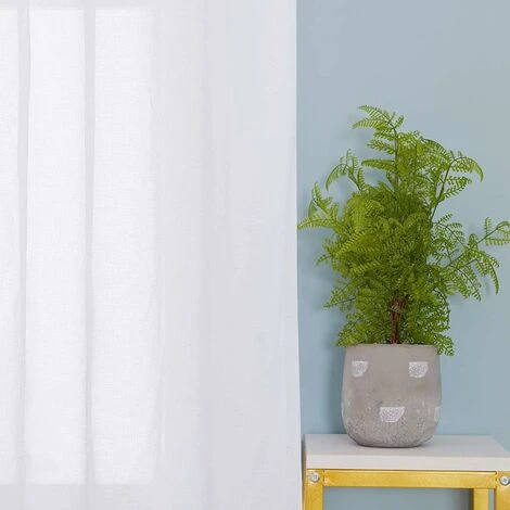 Deconovo Tende In Voile Con Passanti 2 Pannelli 140x245 Cm (LxA) - Bianco 4 Deconovo Tende In Voile Con Passanti 2 Pannelli 140x245 Cm (LxA) - Bianco - immagine 2