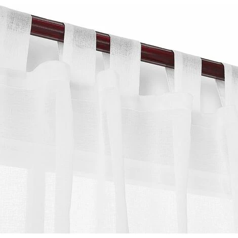 Deconovo Tende In Voile Con Passanti 2 Pannelli 140x245 Cm (LxA) - Bianco 5 Deconovo Tende In Voile Con Passanti 2 Pannelli 140x245 Cm (LxA) - Bianco - immagine 3