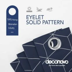 Deconovo Tende Oscuranti Con Motivo Geometrico D'Argento 2 Pezzi 132x114 Cm (LxA) - Blu Navy -Vendite ATMOSPHERA || None || Maxwell & Williams 57115885 4