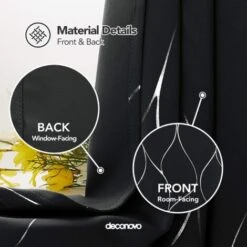 Deconovo Tende Oscuranti Con Motivo Fili D'Argento Moderne Con Anelli 2 Pezzi 140x240 Cm (LxA) - Nero -Vendite ATMOSPHERA || None || Maxwell & Williams 57116435 3