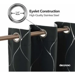 Deconovo Tende Oscuranti Con Motivo Fili D'Argento Moderne Con Anelli 2 Pezzi 140x240 Cm (LxA) - Nero -Vendite ATMOSPHERA || None || Maxwell & Williams 57116435 4