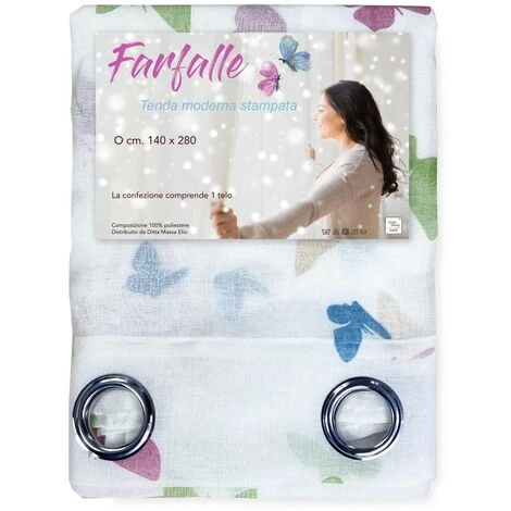 TENDA Moderna FARFALLE Bianco Cm. 140X280 Confezionata 3 TENDA Moderna FARFALLE Bianco Cm. 140X280 Confezionata