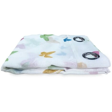 TENDA Moderna FARFALLE Bianco Cm. 140X280 Confezionata 4 TENDA Moderna FARFALLE Bianco Cm. 140X280 Confezionata - immagine 2
