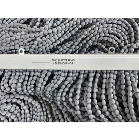 TENDA Mariel © SOFFICE A PERLINE In Stoffa Morbida Anti Insetti Antirumore A Fili GRIGIO Cm. 100x220 5 TENDA Mariel © SOFFICE A PERLINE In Stoffa Morbida Anti Insetti Antirumore A Fili GRIGIO Cm. 100x220 - immagine 3