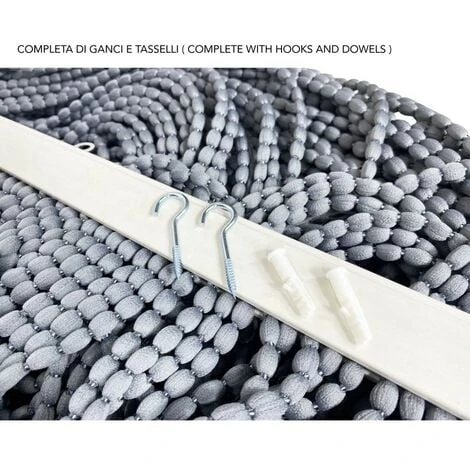 TENDA Mariel © SOFFICE A PERLINE In Stoffa Morbida Anti Insetti Antirumore A Fili GRIGIO Cm. 100x220 6 TENDA Mariel © SOFFICE A PERLINE In Stoffa Morbida Anti Insetti Antirumore A Fili GRIGIO Cm. 100x220 - immagine 4