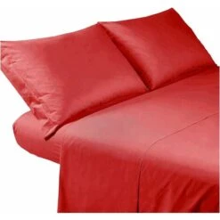 Completo Letto Set Lenzuola Federe Cotone Rifinito Anallergico Misure Maxi Bordeaux - 1 Piazza