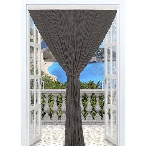 Tenda Antimosche Per Porta Finestra A Pannello Con Telaio In PVC, In Più Colori, Moschiera Con Corde A Pallini Anti Mosche E Zanzare Per Esterno Interno Ingresso Casa Negozi Balconi, Fili A Caduta Grigio - 100 X 220 4 Tenda Antimosche Per Porta Finestra A Pannello Con Telaio In PVC, In Più Colori, Moschiera Con Corde A Pallini Anti Mosche E Zanzare Per Esterno Interno Ingresso Casa Negozi Balconi, Fili A Caduta Grigio - 100 X 220 - immagine 2