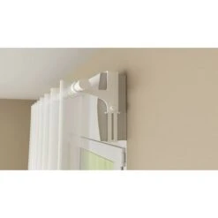 Set Di 2 Supporti Senza Foratura Per Asta Per Tenda Cassonetto, Laccato Bianco 20/28 Mm Centrale Brico