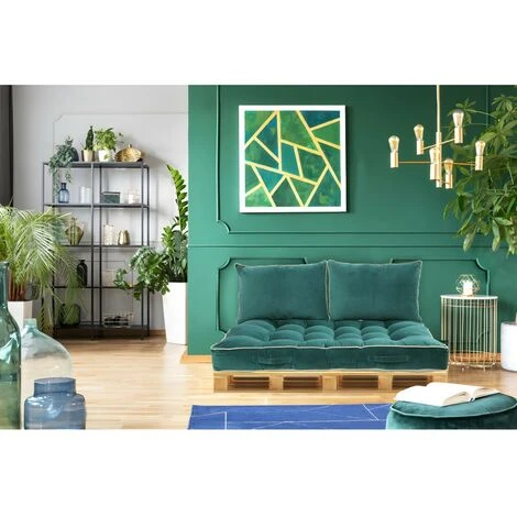 Materasso Pallet 80 X 120 X 15 Cm In Velluto Di Cotone Foglia Di Tè - SAORGE 4 Materasso Pallet 80 X 120 X 15 Cm In Velluto Di Cotone Foglia Di Tè - SAORGE - immagine 2