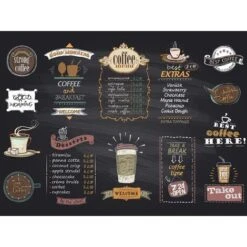 Tovagliette Americane In Pvc Set Di 2/4/6/8 Pz Da Tavola , Antiscivolo In Vinile Anche Per Bar, Ristoranti 4 Pezzi - Menu