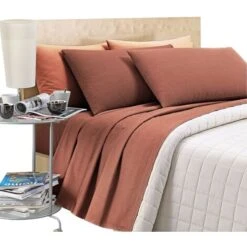 Completo Letto Misura Alla Francese Disegno Pois Prodotto Italiano Set Lenzuola 100% Cotone Terra