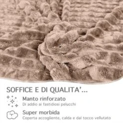 Coperta Autunnale Letto Matrimoniale, Letto Singolo, Plaid Invernale Pile Divano Autunno Inverno Singolo - Beige -Vendite ATMOSPHERA || None || Maxwell & Williams 59613085 3