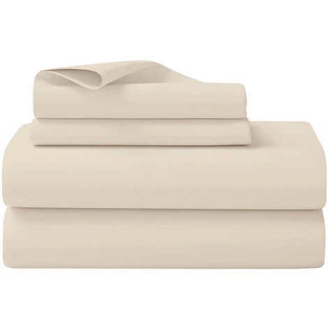 Completo Letto Misura Alla Francese A Tinta Unita Prodotto Italiano Set Lenzuola 100% Cotone Beige - Francese 4 Completo Letto Misura Alla Francese A Tinta Unita Prodotto Italiano Set Lenzuola 100% Cotone Beige - Francese - immagine 2