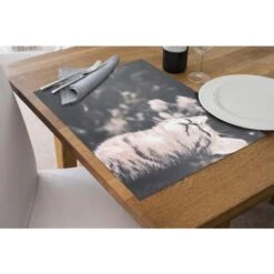 Tovagliette Americane In Pvc Set Da 12 Da Tavola Antiscivolo In Vinile Anche Per Hotels, Bar E Ristoranti Gattino