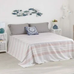 Baroni Home Telo Copritutto In Misto Cotone. 3-in-1 Copriletto Estivo. Plaid E Copridivano. Telo Multiuso Singolo 170x260 Cm - Righe Ecru -Vendite ATMOSPHERA || None || Maxwell & Williams 59728691 4