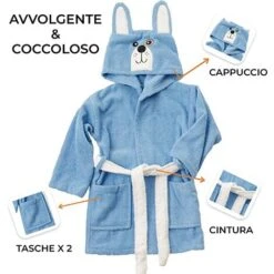 Baroni Home Accappatoio Da Bambino E Bambina Con Cappuccio, 100% Cotone, Con Tasche, 0-2 Anni, Cane -Vendite ATMOSPHERA || None || Maxwell & Williams 59730040 3