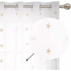 Deconovo Tende In Voile Ricamo A Pentagramma Con Occhielli 2 Pezzi 140x175 Cm ( LxA ) - Lino -Vendite ATMOSPHERA || None || Maxwell & Williams 59938255 3