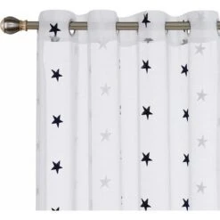 Deconovo Tende In Voile Ricamo A Pentagramma Con Occhielli 2 Pezzi 140x183 Cm ( LxA ) - Grigio -Vendite ATMOSPHERA || None || Maxwell & Williams 59997448 3