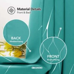Deconovo Tende Oscuranti Con Motivo Fili D'Argento Moderne Con Anelli 2 Pezzi 132x138 Cm ( LxA ) - Turchese -Vendite ATMOSPHERA || None || Maxwell & Williams 59998958 3