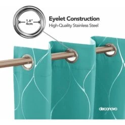 Deconovo Tende Oscuranti Con Motivo Fili D'Argento Moderne Con Anelli 2 Pezzi 132x138 Cm ( LxA ) - Turchese -Vendite ATMOSPHERA || None || Maxwell & Williams 59998958 4