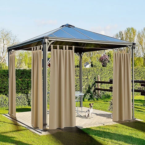 Tenda Gazebo Da Esterno Idrorepellente Resistente Impermeabile Antimuffa Con Passanti E Bottoni Tenda Oscurante Per Giardino Balcone Piscina Terrazzo 150 X 270 Cm Colore Beige 7 Tenda Gazebo Da Esterno Idrorepellente Resistente Impermeabile Antimuffa Con Passanti E Bottoni Tenda Oscurante Per Giardino Balcone Piscina Terrazzo 150 X 270 Cm Colore Beige - immagine 5