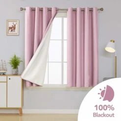 Deconovo Tende Oscuranti Per Interni Totali In Finto Lino Con Anelli 2 Pezzi 140x175 Cm - Rosa -Vendite ATMOSPHERA || None || Maxwell & Williams 60367632 3