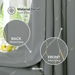 Deconovo Tende Oscuranti Con Motivo Fili D'Oro Moderne Con Anelli 2 Pezzi 140x180 Cm ( LxA ) - Grigio Chiaro 9 Deconovo Tende Oscuranti Con Motivo Fili D'Oro Moderne Con Anelli 2 Pezzi 140x180 Cm ( LxA ) - Grigio Chiaro -Vendite ATMOSPHERA || None || Maxwell & Williams 60370237 3