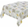 Tovaglia Cucina Antimacchia Limone Plastificata Effetto Tessuto Retro Felpato 100% Made In Italy - 140x50 Cm