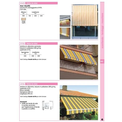 BRACCIO DI RICAMBIO PER TENDA DA SOLE DESTRO 4 BRACCIO DI RICAMBIO PER TENDA DA SOLE DESTRO - immagine 2