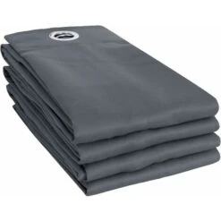 Deconovo Tende Oscuranti Termiche Con Anelli 4 Pezzi 140x180 Cm (LxA) - Grigio Scuro
