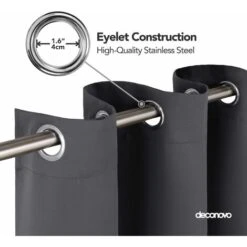 Deconovo Tende Oscuranti Termiche Con Anelli 4 Pezzi 140x180 Cm (LxA) - Grigio Scuro -Vendite ATMOSPHERA || None || Maxwell & Williams 63094412 4