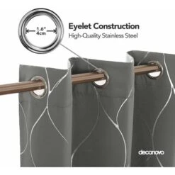 Deconovo Tende Oscuranti Con Motivo Fili D'Argento Moderne Con Anelli 2 Pezzi 117x183 Cm (LxA) - Grigio Chiaro -Vendite ATMOSPHERA || None || Maxwell & Williams 63111544 4