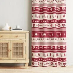 TENDA Tirolese CERVO BORDEAUX In Stile Montanaro Cm. 150X280 Made In Italy