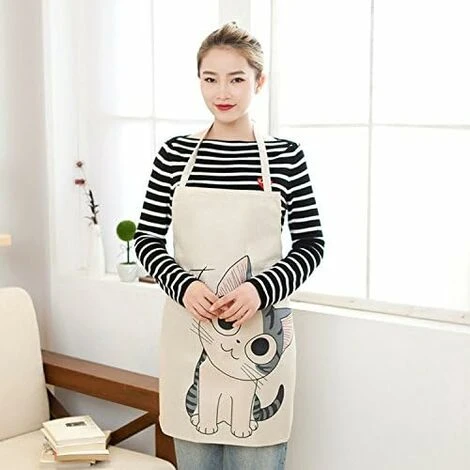 Grembiule Da Cucina In Cotone Per Ragazze E Donne, Motivo Cartone Animato, Cotone, Marrone, Adulti 5 Grembiule Da Cucina In Cotone Per Ragazze E Donne, Motivo Cartone Animato, Cotone, Marrone, Adulti - immagine 3