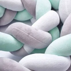 Paracolpi Per Lettino In Treccia Di Serpente 2M Paracolpi Per Divano Intrecciato Morbido Per La Protezione Del Letto Dei Neonati (grigio + Bianco + Verde) -Vendite ATMOSPHERA || None || Maxwell & Williams 63848821 2