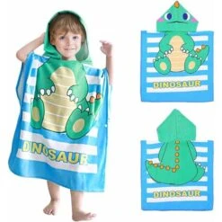 Asciugamano Con Cappuccio Poncho Per Bambini, Telo Mare/bagno Per Doccia, Piscina, Per Ragazzi, Ragazze, Bambini, 2-8 Anni, Accappatoio