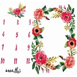 Coperta Per La Crescita Mensile Del Neonato Puntelli Per Fotografia Puntelli Per Sfondo In Stoffa Commemorativa Puntelli Per Bambini, Grande Fiore