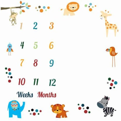 Coperta Per La Crescita Mensile Del Neonato Puntelli Per Fotografia Puntelli Per Sfondo In Stoffa Commemorativa Puntelli Per Bambini, Mondo Animale 3 Coperta Per La Crescita Mensile Del Neonato Puntelli Per Fotografia Puntelli Per Sfondo In Stoffa Commemorativa Puntelli Per Bambini, Mondo Animale