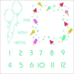 Coperta Per La Crescita Mensile Del Neonato Puntelli Per Fotografia Puntelli Per Sfondo In Stoffa Commemorativa Puntelli Per Bambini, Gelato