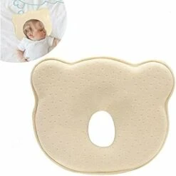 Kueatily Cuscino Per Neonato In Memory Foam 3D Cuscino Per Modellare La Testa E Il Collo (giallo)
