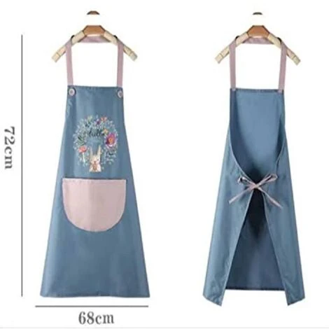 Kueatily Grembiule Da Cucina Impermeabile, Grembiule Da Barbecue Regolabile Con Tasca, Simpatico Grembiule Da Coniglio - Blu 5 Kueatily Grembiule Da Cucina Impermeabile, Grembiule Da Barbecue Regolabile Con Tasca, Simpatico Grembiule Da Coniglio - Blu - immagine 3