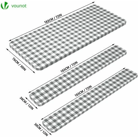 VOUNOT 3 Pezzi Tovaglie Per Tavoli Panche Da Birreria, Copritavolo Esterno In Vinile A Quadretti 6 VOUNOT 3 Pezzi Tovaglie Per Tavoli Panche Da Birreria, Copritavolo Esterno In Vinile A Quadretti - immagine 4