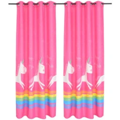 Tende Oscuranti 2 Pz Stampate Per Bambini 140x240 Cm Rosa VidaXL