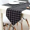 Runner Da Tavola Moderno Semplice A Scacchi - Nero A Scacchi 30 * 220 Cm